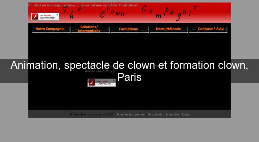 Animation, spectacle de clown et formation clown, Paris