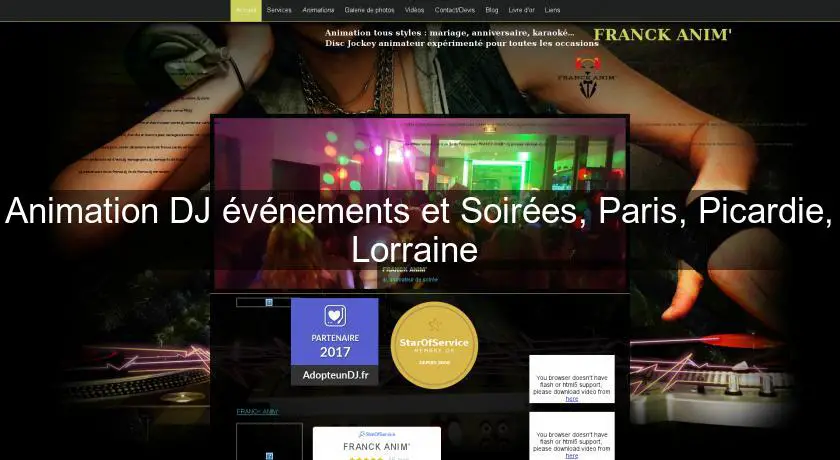 Animation DJ événements et Soirées, Paris, Picardie, Lorraine 