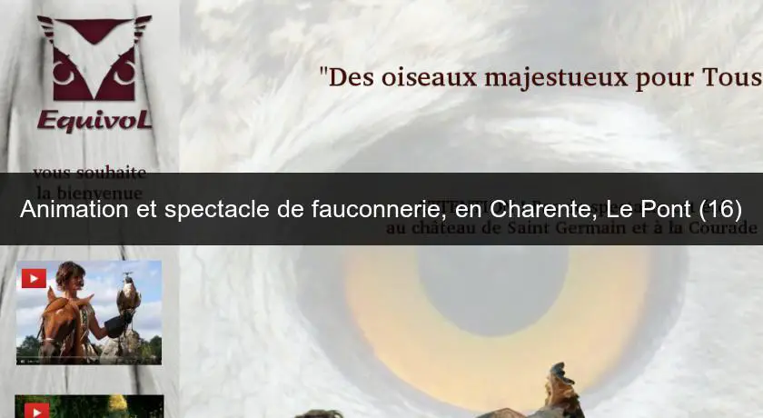 Animation et spectacle de fauconnerie, en Charente, Le Pont (16)