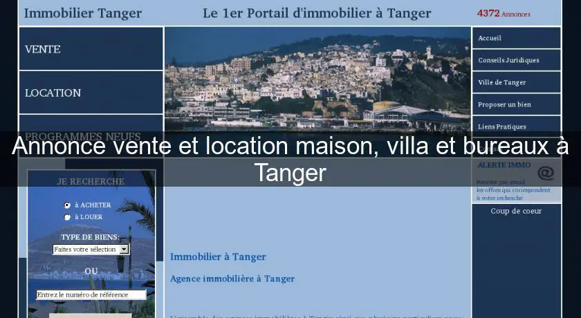 Annonce vente et location maison, villa et bureaux à Tanger