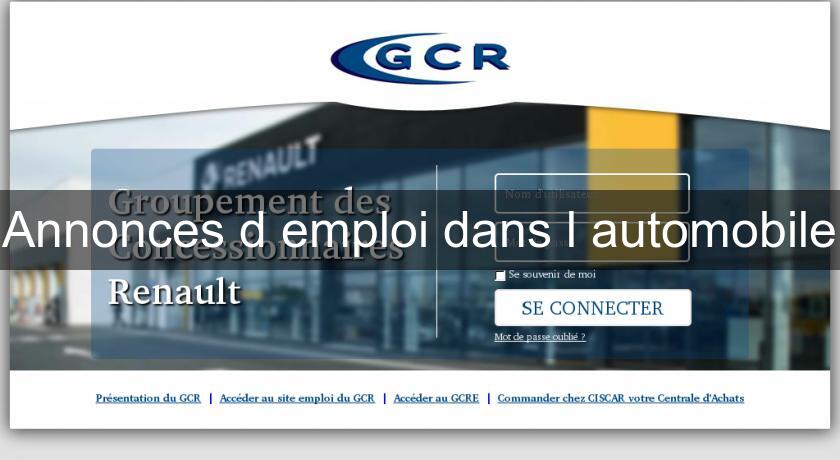 Annonces d'emploi dans l'automobile Annonces d'emploi dans l'automobile