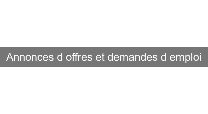 Annonces d'offres et demandes d'emploi Annonces d'offres et demandes d'emploi