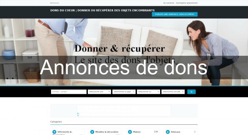 Annonces de dons Annonces de dons
