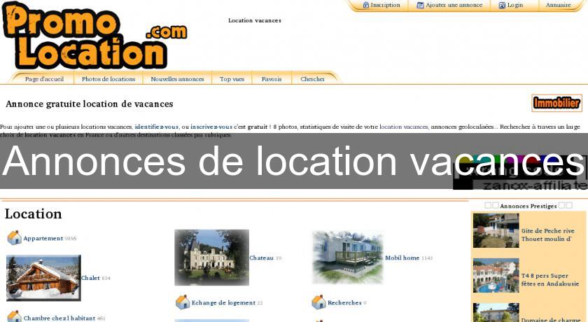 Annonces de location vacances Annonces de location vacances