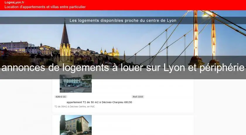 annonces de logements à louer sur Lyon et périphérie