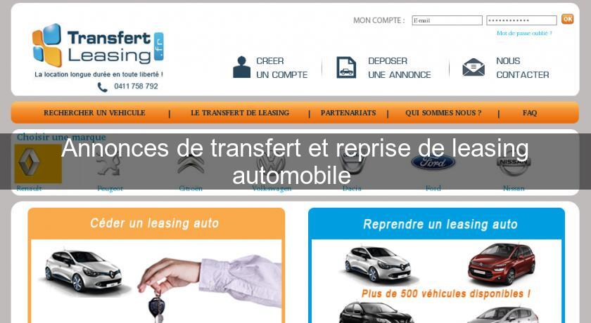 Annonces de transfert et reprise de leasing automobile 