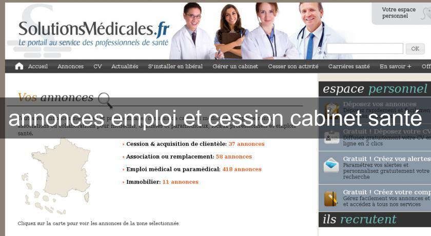 annonces emploi et cession cabinet santé