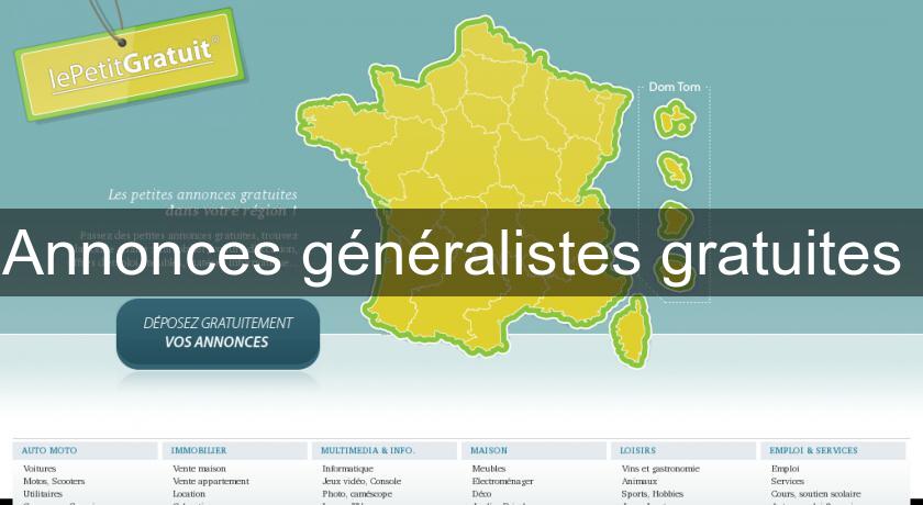 Annonces généralistes gratuites Annonces généralistes gratuites