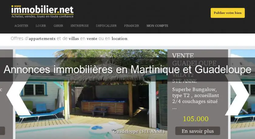 Annonces immobilières en Martinique et Guadeloupe