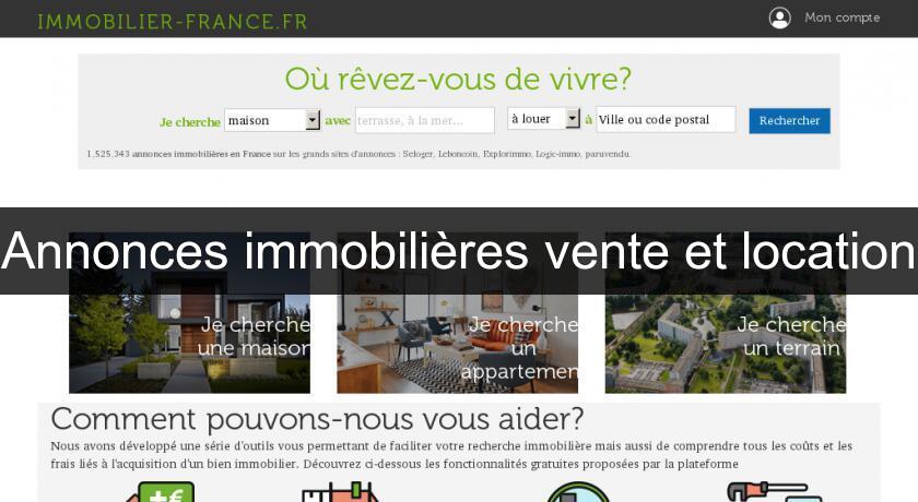 Annonces immobilières vente et location