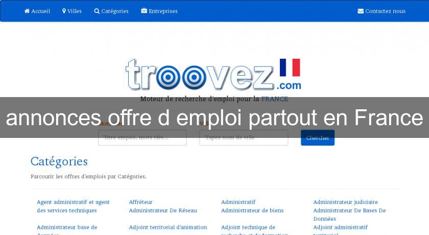 annonces offre d'emploi partout en France