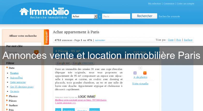 Annonces vente et location immobilière Paris Annonces vente et location immobilière Paris