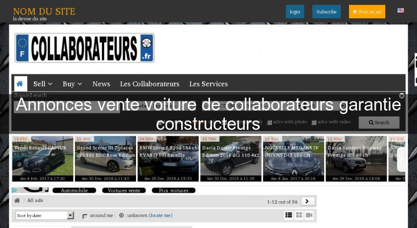 Annonces vente voiture de collaborateurs garantie constructeurs