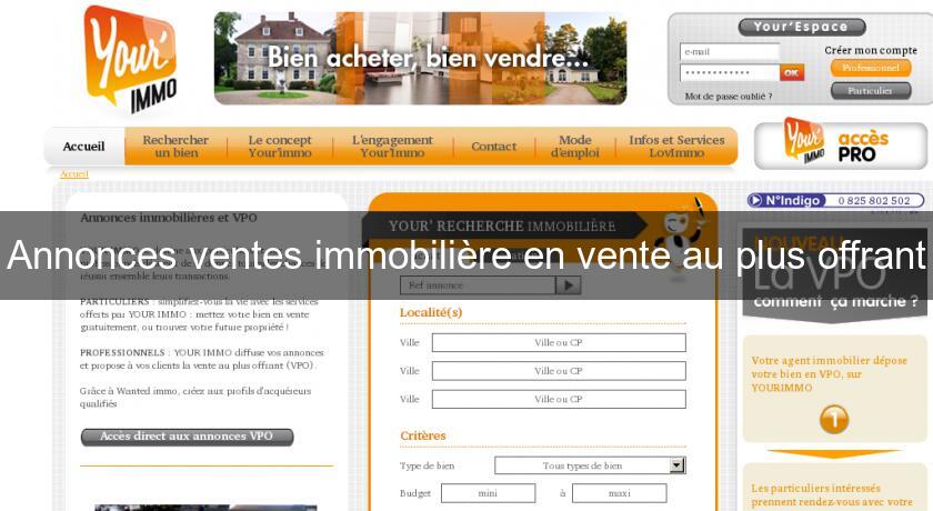 Annonces ventes immobilière en vente au plus offrant Annonces ventes immobilière en vente au plus offrant