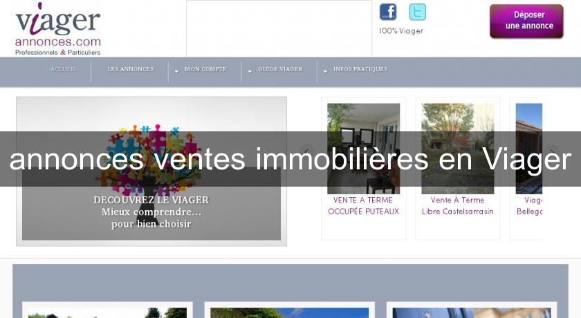 annonces ventes immobilières en Viager