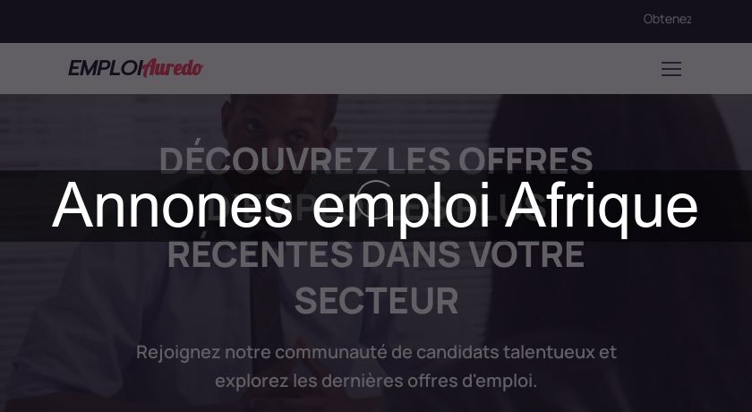 Annones emploi Afrique