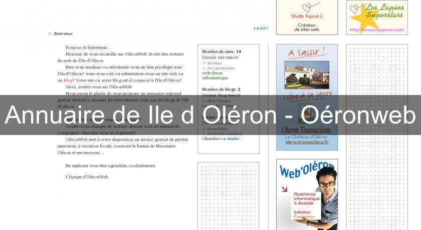 Annuaire de Ile d'Oléron - Oéronweb Annuaire de Ile d'Oléron - Oéronweb