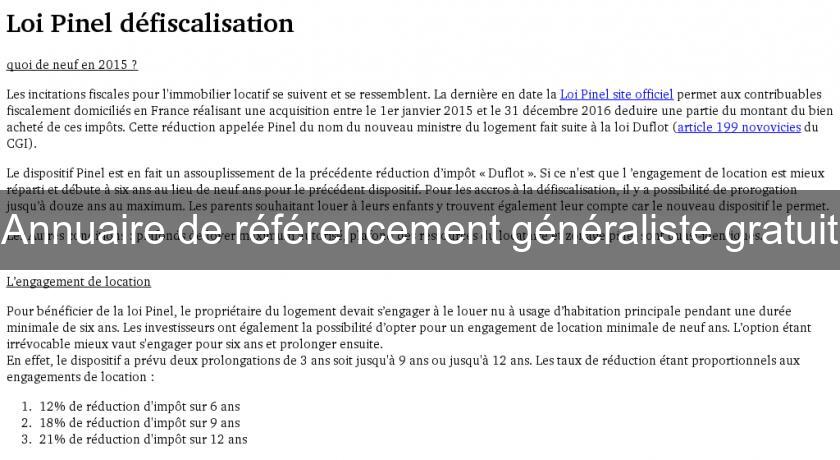 Annuaire de référencement généraliste gratuit Annuaire de référencement généraliste gratuit