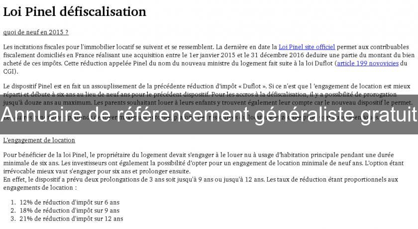 Annuaire de référencement généraliste gratuit