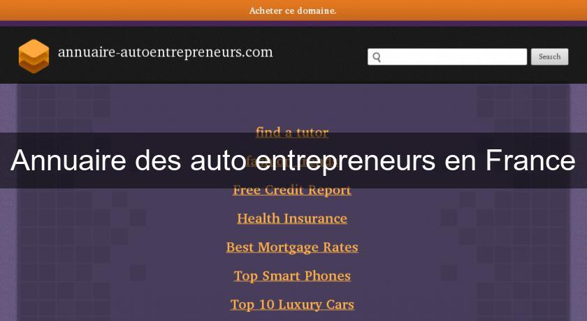 Annuaire des auto entrepreneurs en France