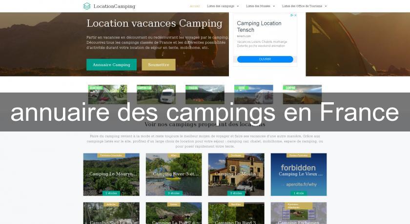 annuaire des campings en France annuaire des campings en France