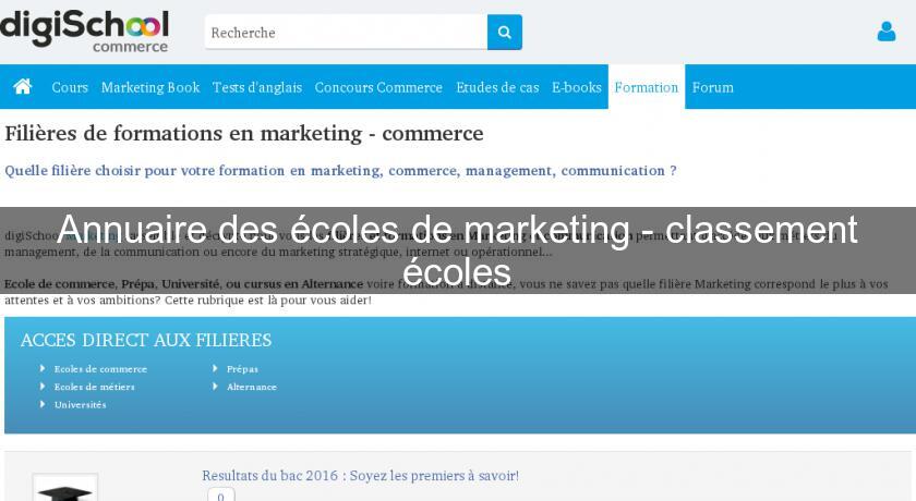 Annuaire des écoles de marketing - classement écoles Annuaire des écoles de marketing - classement écoles