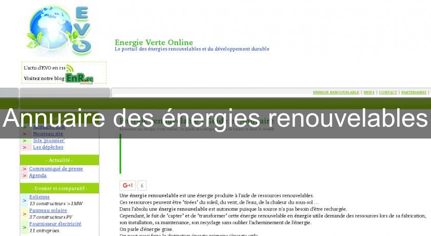 Annuaire des énergies renouvelables