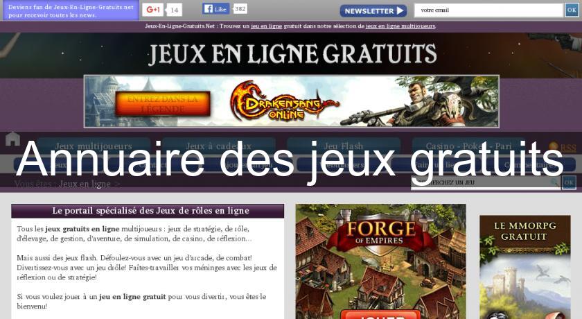 Annuaire des jeux gratuits