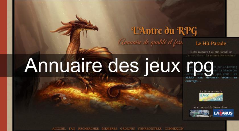 Annuaire des jeux rpg