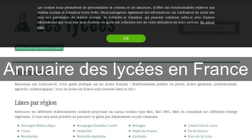 Annuaire des lycées en France Annuaire des lycées en France