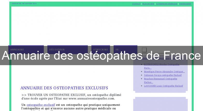 Annuaire des ostéopathes de France