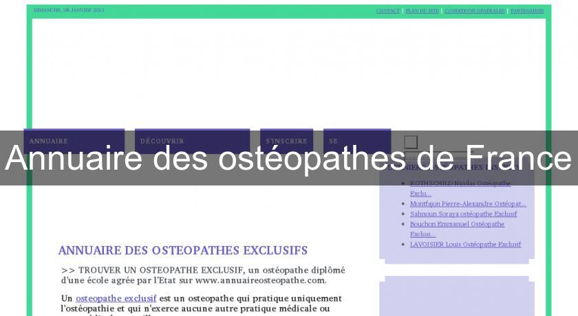 Annuaire des ostéopathes de France Annuaire des ostéopathes de France