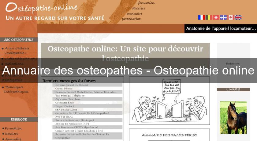 Annuaire des osteopathes - Osteopathie online Annuaire des osteopathes - Osteopathie online
