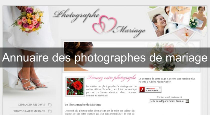 Annuaire des photographes de mariage