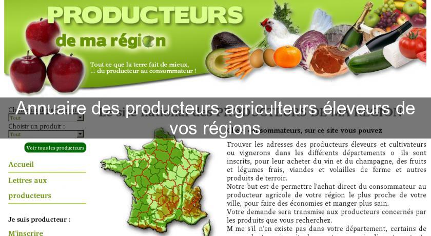 Annuaire des producteurs agriculteurs éleveurs de vos régions Annuaire des producteurs agriculteurs éleveurs de vos régions
