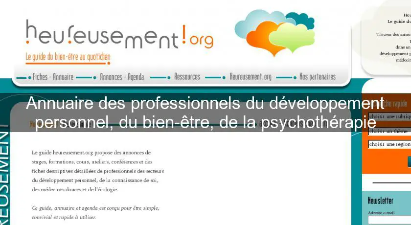 Annuaire des professionnels du développement personnel, du bien-être, de la psychothérapie
