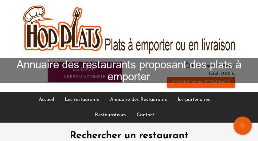 Annuaire des restaurants proposant des plats à emporter