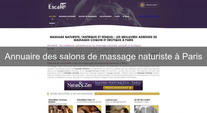 Annuaire des salons de massage naturiste à Paris
