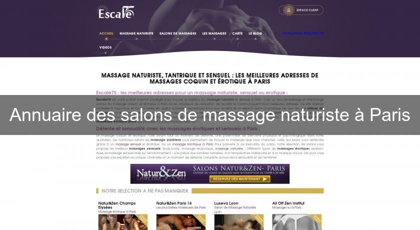 Annuaire des salons de massage naturiste à Paris