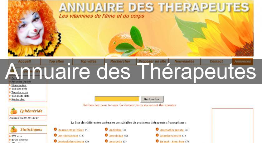 Annuaire des Thérapeutes Annuaire des Thérapeutes