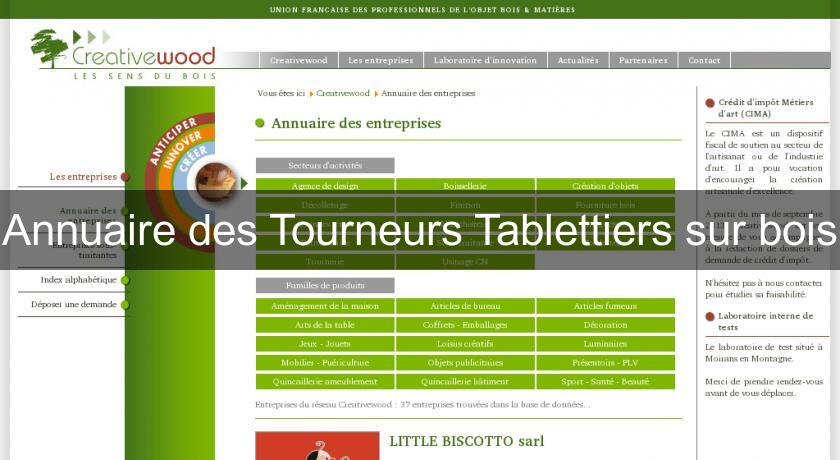 Annuaire des Tourneurs Tablettiers sur bois