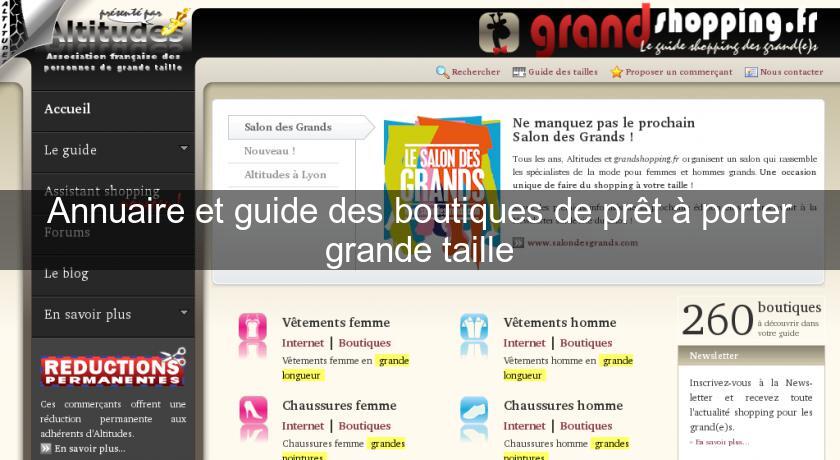 Annuaire et guide des boutiques de prêt à porter grande taille