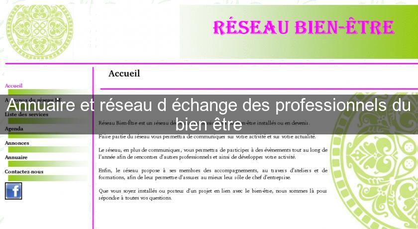 Annuaire et réseau d'échange des professionnels du bien être