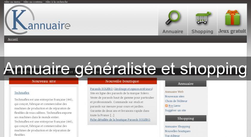 Annuaire généraliste et shopping Annuaire généraliste et shopping