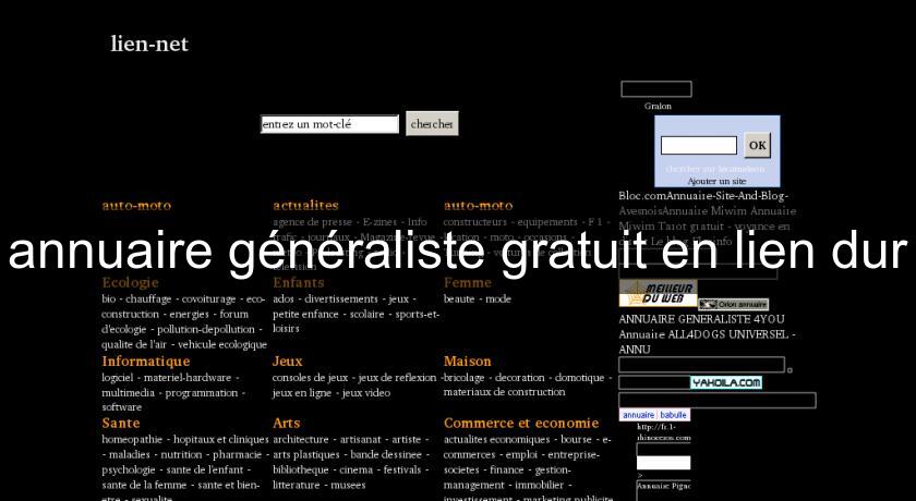 annuaire généraliste gratuit en lien dur annuaire généraliste gratuit en lien dur