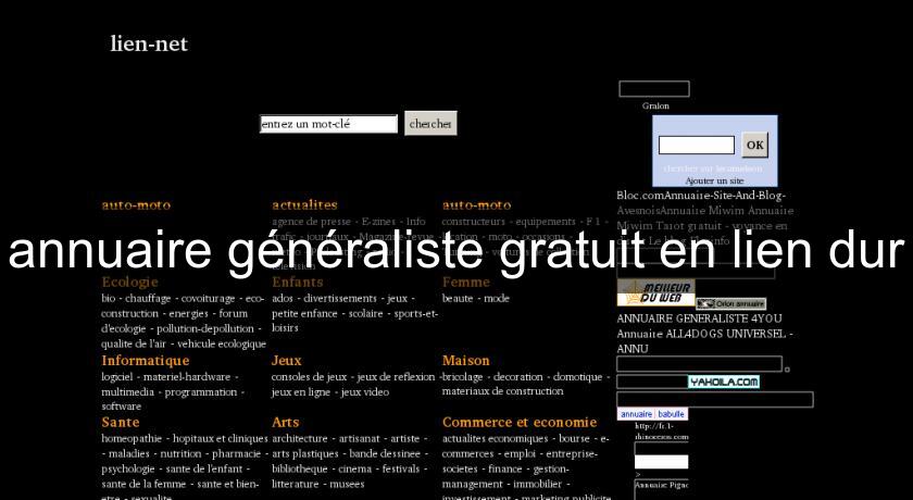 annuaire généraliste gratuit en lien dur