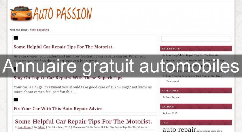 Annuaire gratuit automobiles Annuaire gratuit automobiles