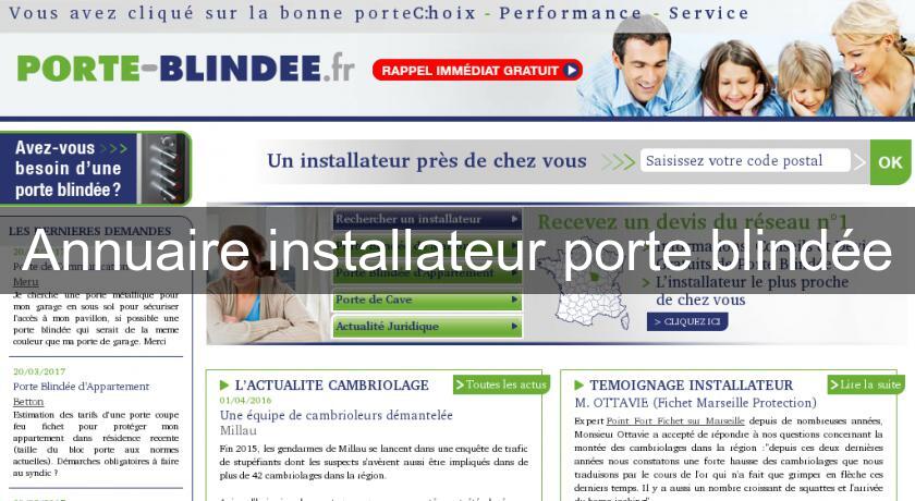 Annuaire installateur porte blindée Annuaire installateur porte blindée
