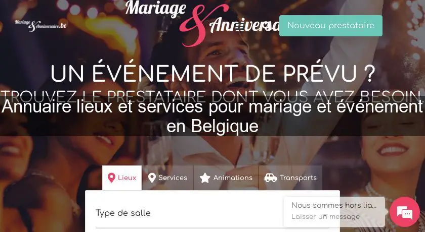Annuaire lieux et services pour mariage et événement en Belgique