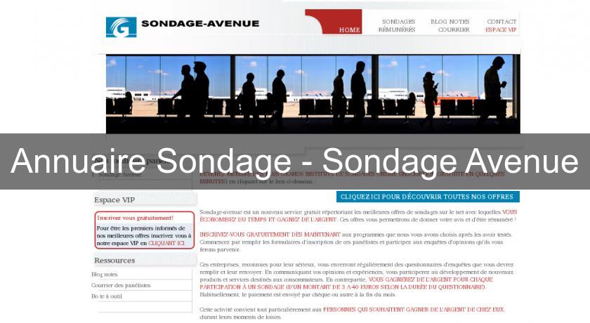 Annuaire Sondage - Sondage Avenue Annuaire Sondage - Sondage Avenue